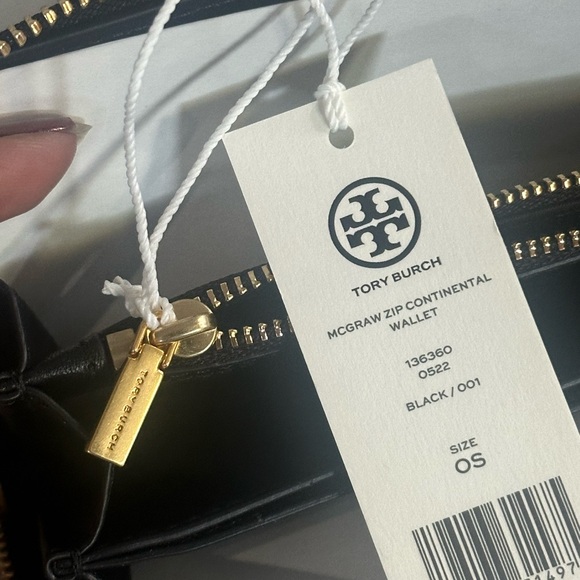 New Tory burch MCGRAW ZIP CONTINENTAL WALLET black - Picture 6 of 6